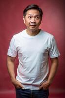 Filipino Athletic Middle-Aged, Chic, Balanced, Perfect For Fashion, Clothing, Mock Up T Shirt Concept for Magazine, Non-profit, Events photo