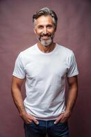 American Athletic Middle-Aged, Chic, Simple, Unisex T Shirt Mockup, Suitable For Design Mockups And Print Applications for Blog, Community, Events photo