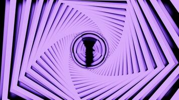 Neon colorful corridor of a star shape. Design. Flying inside bright lined tunnel with a circle in the end. video