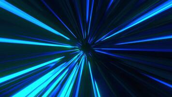 Abstract explosive cyberspace animation background. Motion. Blue spinning rays looking like tunnel. video