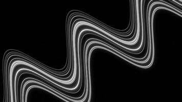 White wavy lines on a black background. Design.Twisted lines in abstraction that shimmer with different colors. video