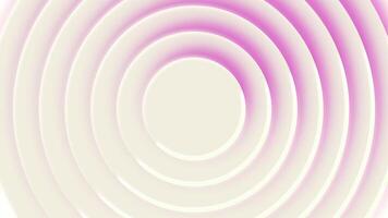 Light pink concentric 3D rings. Motion. Spinning shadow along the circular shapes, calm and hypnotic effect. video
