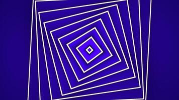 Hypnotic mirror spiral of squares. Motion. Geometric spiral of square lines. Simple spiral with mirror effect and square lines video