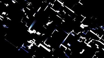 Abstract creating labyrinth with moving fast silhouettes on a black background. Motion. Digital maze of randomly moving stripes. video