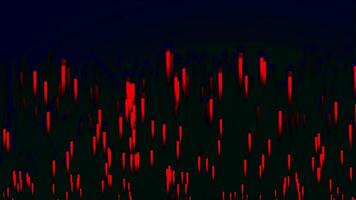 Rising stream from line on black background. Motion. Flow lines denoting danger or eruption. Background of stream of red lines video