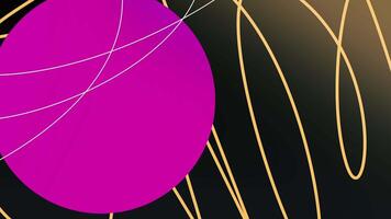 Animation with moving lines and circle to insert. Motion. Beautiful background with 3D animation and moving figures. Moving curved lines with circle to start or insert video