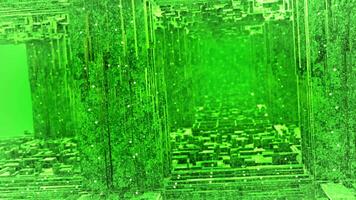 Green background . Motion.A bright background in animation made of rectangular frames and moving forward. video
