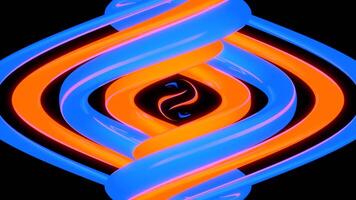 Pulsating spiral of colorful lines. Design. Colorful spiral of vertically twisted lines. Lollipop-style spiral with pulsating lines video