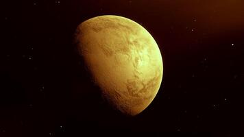 Unexplored 3d planet in space. Motion. Planet rotates in space. Unknown dangerous or empty planet in outer space video