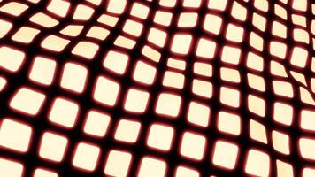 Pink small squares in 3d. Design.A black background with circled squares that rise and fall in different directions in the animation. video