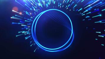 Abstract black hole surrounded by flying stars. Motion. Supermassive black hole in outer space and flying asteroids. video