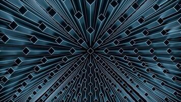 Geometric lines move with distortion. Design. 3D lines move with distortions in space. Perspective distortion of moving square 3d lines video
