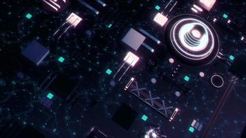 Futuristic ultra detailed abstract machine. Motion. Alien space technologies with parts of extraterrestrial mechanism. video