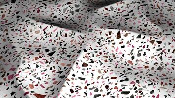 Abstract waving white fabric decorated by tiny particles. Motion. Material with mosaic pattern. video