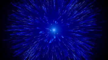 Explosion of a blue star in outer space. Motion. Beautiful space radiation rays spreading into all the sides. video