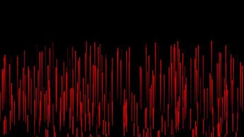 Rising stream from line on black background. Motion. Flow lines denoting danger or eruption. Background of stream of red lines video