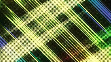 Yellow background. Motion.Bright blots with stripes in the animation that fly in different directions. video