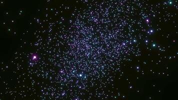 Black background . Design. Bright bright stars in animation that look like space and move in different directions. video
