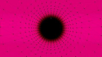 Abstract animated plexus tunnel background. Motion. Connected lines and dots creating round shaped tunnel with the light source in the end. video