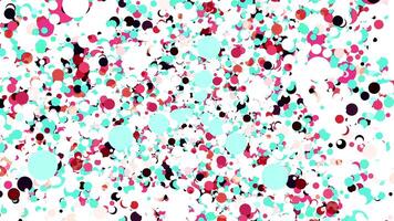 Abstract bokeh pattern with colorful dots on a white background. Motion. Fireworks colorful background. video
