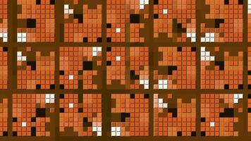 Moving geometric pattern with pixels in retro style. Motion. Stylish animation of pixels with moving geometric shapes. Geometric shapes from pixels in retro video