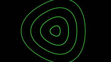 Black background. Motion.Bright blue circles of different sizes appearing from the center and expanding in abstraction. video