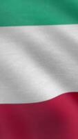 Kuwait Flag. Kuwait Country flag animation waving in the breeze close-up. Background Seamless Looping Animation video