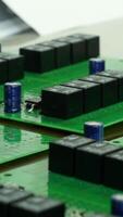 Detail of integrated circuit board with chip. Integrated Circuit Board of a Hard Disk. Chip, microchip video