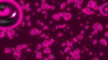 Abstract medicine and biology concept, blood under microscope. Motion. Flowing randomly cells of an alien creature blood. video