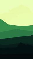Animation moving of landscape in cartoon style. Digital design concept. Animation mountains background loop video