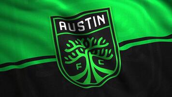 Green animation. Motion. The emblem of an American professional football club from Austin,Texas.Use only for editorial. video