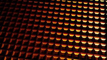 3D background with light illusion of shadows on squares. Design. Bronze squares create three-dimensional background with shadows. Light moves and creates illusion of shadows on square background video