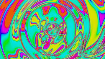 Moving inside colorful tunnel with liquid walls. Design. 3d tunnel with luminous reflection of sticky substance. video