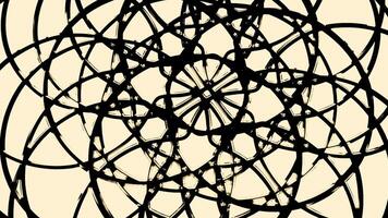 Linear pattern with hypnotic effect. Design. Abstract floral pattern of moving lines on white background. Intersecting curved lines in hypnotic floral pattern video