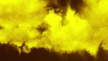 Flowing clouds in the sky. Motion. Abstract toxic clouds of yellow color, concept of ecology and air pollution. video