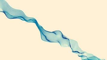 Moving wavy strip of lines. Design. Ribbon of wavy ripples and stripes. Striped ribbon moves in wavy curves in space video