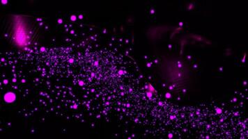 Black background. Design.Radiant a small white and purple reflection in the abstraction inconsistently moves in different directions. video