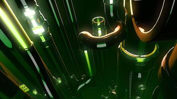 Dark background with illuminated elements. Motion.Animation with a green backlight that moves up. video