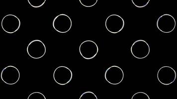 Background with pulsating rings on isolated background. Motion. Minimalistic rings with vibrating edges. Lots of circles with distortions video