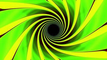 Abstract background with animated hypnotic tunnel from colorful caramel, glass or plastic. Design. Spinning abstract spiral. video