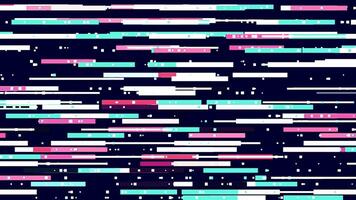 Green and black background. Motion.Bright multicolored small glowing lines in the animation move in different directions. video