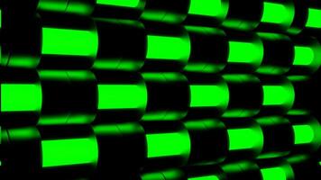 Abstract wall with moving elements along lighted tubes. Design. Industrial background with a wall of parallel horizontal lamps. video