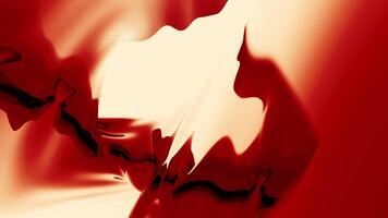 Animation with red liquid and abstract movements. Design. Abstract red liquid moves in space. Surface of red liquid with vibrations and reflection video