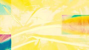 Yellow background. Motion.Multicolored spread paint with strokes like a drawing revolves around in abstraction. video