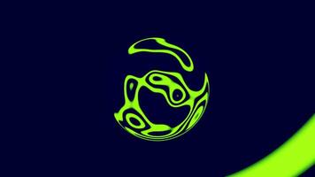 Abstract fluid drop of liquid in bright holographic colors gradients. Design. Reflective surface of sphere with green and black stains on the background. video