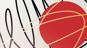 Abstract colorful circle surrounded by curving lines on a white background. Motion. Bright geometric pattern. video