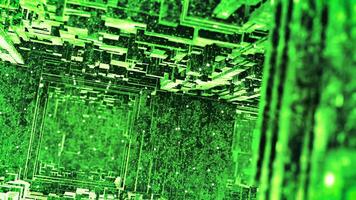 grön banor av rektanglar . rörelse.lång banor av små rektanglar i animering den där flytta isär från Allt sidor. video