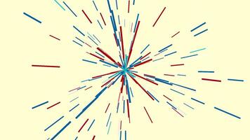 White background. Motion.Multi-colored lines of different sizes in the animation rotating clockwise. video