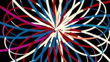 Colorful pattern of spiral lines with moving vortex. Motion. Geometric pattern with spiral lines and colorful swirl. Swirling circles in spiral pattern video