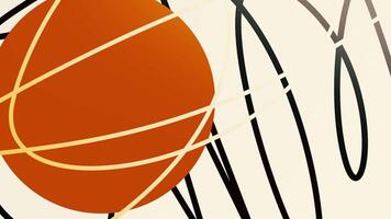Colorful abstraction with a sphere and bending lines. Motion. Colorful ball and stripe strokes. video